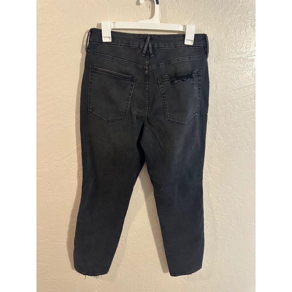Y Good American Black Good Straight Raw Edge Cotton Casual Jeans - Picture 8 of 12